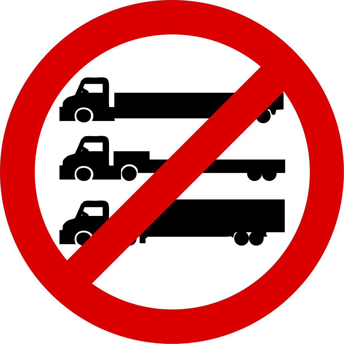 No vehicles with 3 axles or more